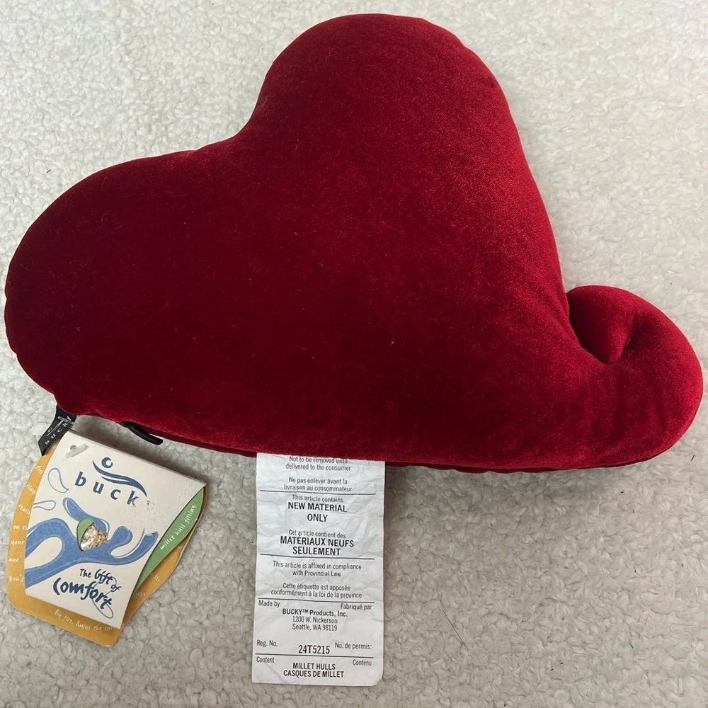 Bucky Red Heart-Shaped Holiday Pillow